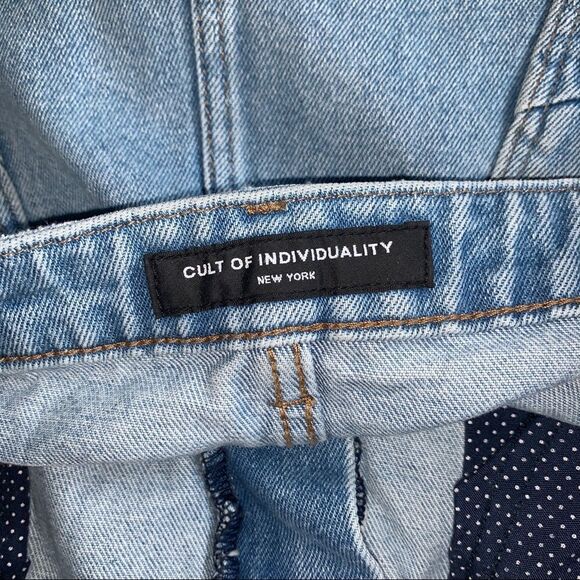 Jean Skirt Cult of Individuality Distressed Raw Hem Sz 30 - Picture 10 of 11